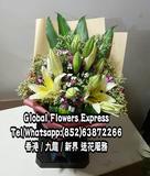 黃百合花束鮮花速遞節日團購送員工沙田網上花店香港九龍新界訂花送花服務LB4