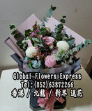 混搭迷你花束 生日心意畢業洗禮祝福訂花沙田禾輋網上花店香港九龍新界送花服務MXRB20A